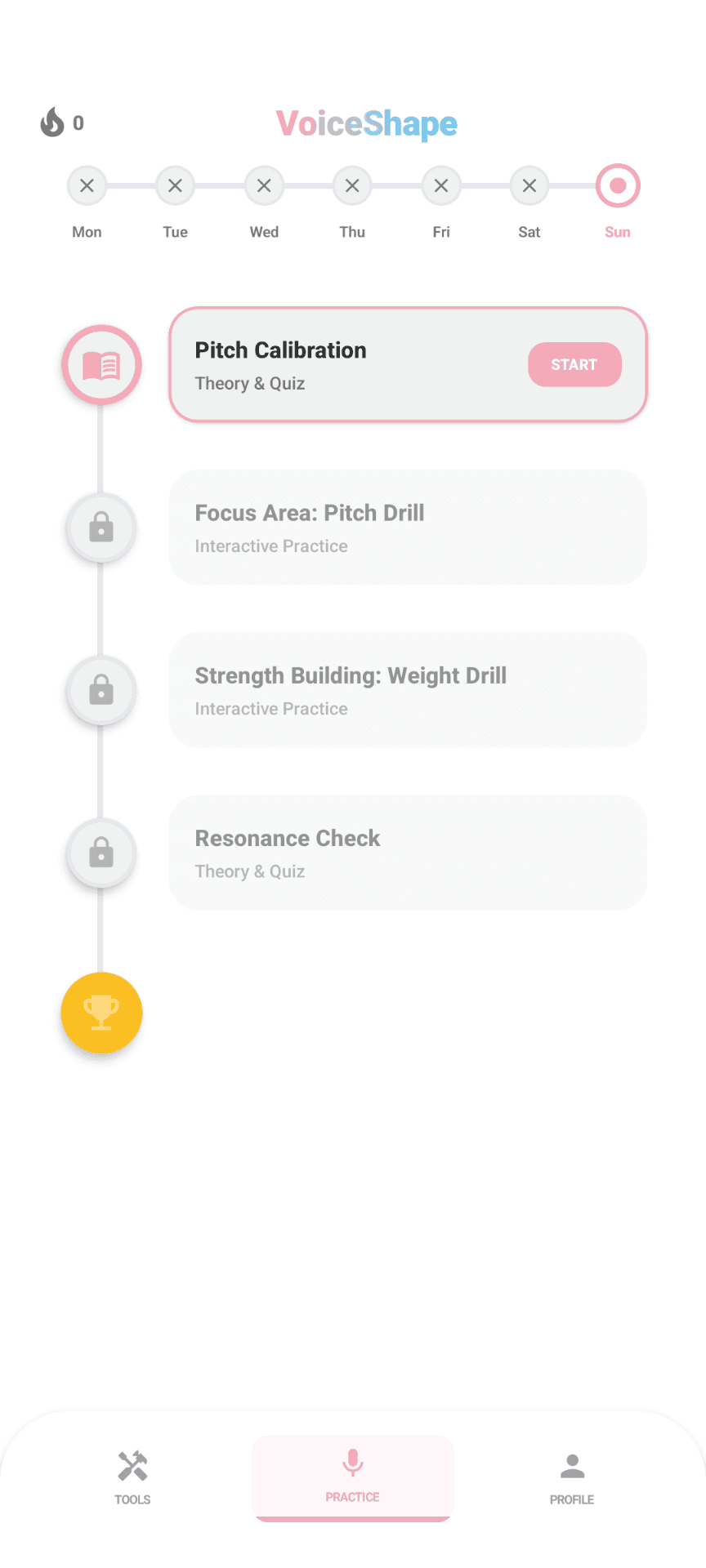 VoiceShape daily exercises